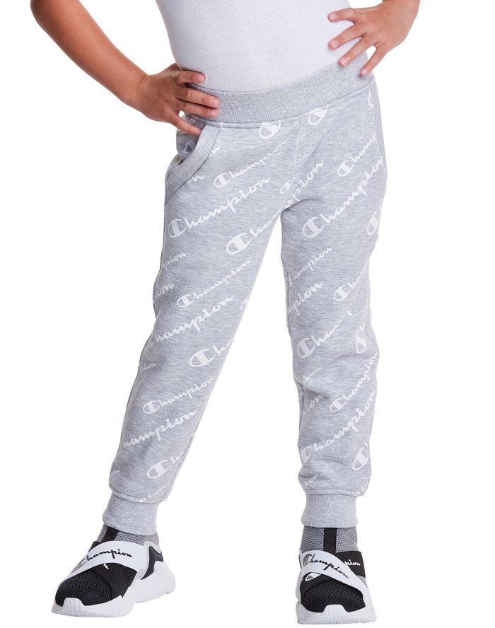 Champion Fleece Allover Logo Joggingbroek Meisjes - Grijs - Belgie 1089CBGUI